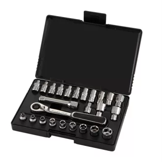   SATA átmenő dugókulcs készlet mm+col 1/4" 25 részes