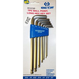   7 részes gömbvégű hosszú imbuszkulcs készlet  20107MR01