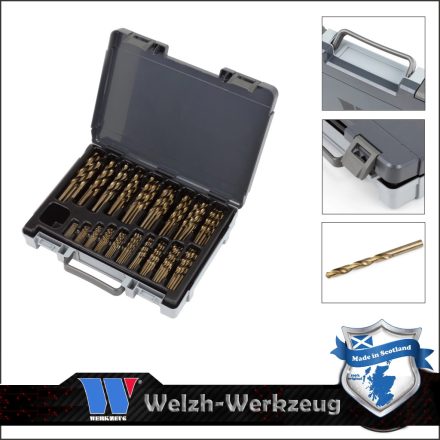 2013-WW | Csigafúró Klt. HSS Co5 Kobalt bevonatú 170 db-os - műanyag kofferben
