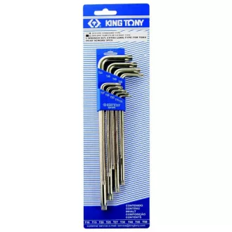   9 részes torxvégű furatos hosszú imbuszkulcs készlet T10-T50  20419PR