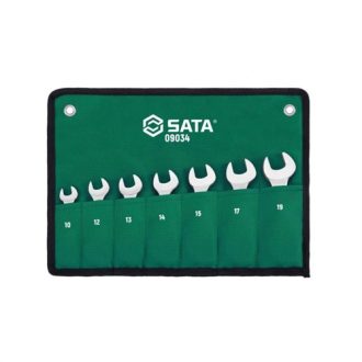   Sata racsnis csillag-villáskulcs készlet rövid 10-19mm 7 részes (felgöngyölíthető táskában)