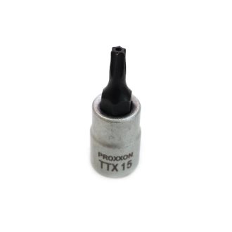   23.756 | Rátűzőkulcs - crowa+bit 1/4" torx, furatos T15 Proxxon
