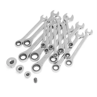   SATA racsnis csillag-villáskulcs készlet 5.5-19mm + négyszög adapter 1/4, 3/8, 1/2" 19 részes modul