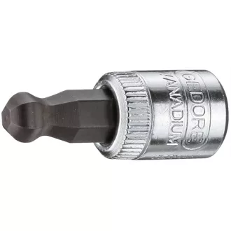   Gedore imbusz dugókulcs betét 1/4", gömbfej, belső hatszög 4 mm (IN 20 K 4)