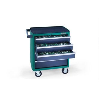   SATA 5 fiókos szerszámkocsi komplett, 167 részes - PRO (műanyag modulokkal)