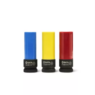   SATA gépi hosszú dugókulcs készlet 1/2" 17, 19, 21mm, védőburkolattal 3 részes