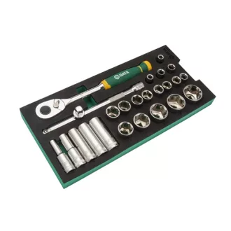 SATA dugókulcs készlet 1/2 25 részes szivacsmodulban