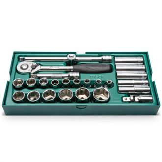   SATA dugókulcs készlet 1/2 25 részes collos műanyag modulban