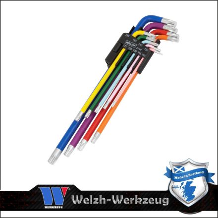 2790-WW | Torxkulcs készlet extra hosszú T10 - T50 - színes 9 r.- Welzh
