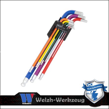 2792-WW | Imbuszkulcs készlet extra  hosszú, gömbv. 1.5 - 10 mm - 9 r.- Welzh
