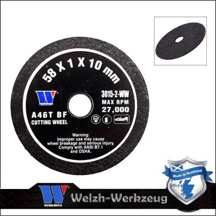 3015-2-WW | Vágókorong  58 x 1.0 mm fémre 1 db - Welzh