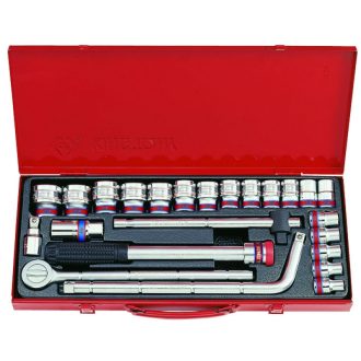   24 részes 1/2˝-os kézi dugókulcs készlet coll 12* SAE 4024SR