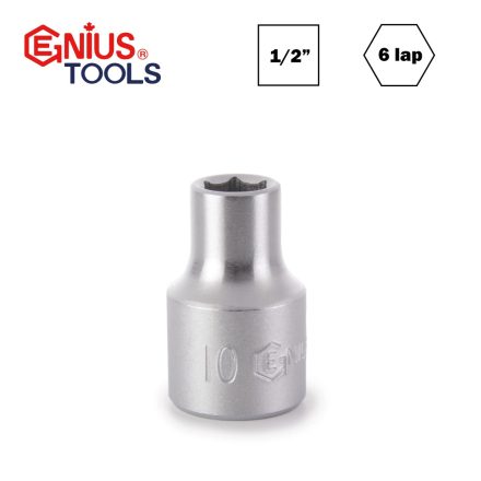 423810 | Dugókulcs - crowafej 1/2" 6 lap normál 10 mm Genius