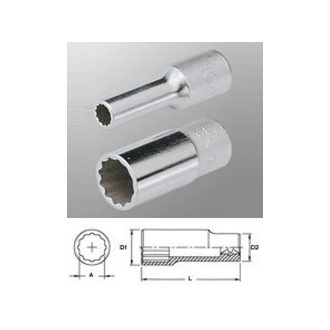   437824 | Dugókulcs - crowafej 1/2" 12 szög hosszú 24 mm Genius