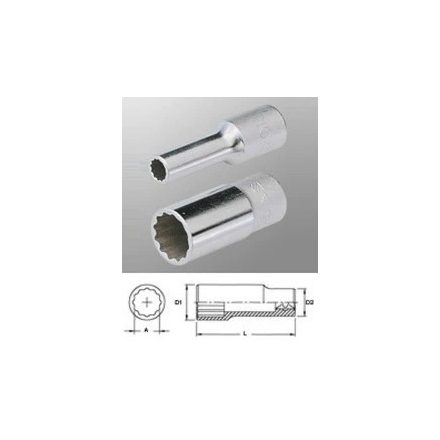 437824 | Dugókulcs - crowafej 1/2" 12 szög hosszú 24 mm Genius