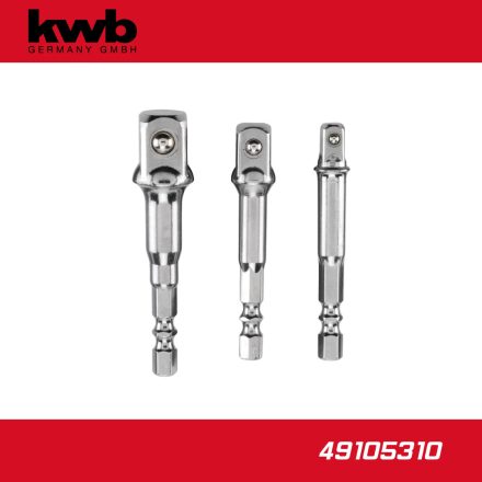 49105310 | Adapter készlet fúrógéphez - csavarbehajtóhoz 1/4"-3/8"-1/2" - KWB