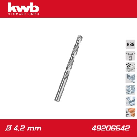 49206542 | Csigafúró  4,2 mm HSS-G DIN 338 Silver Star "M5" - KWB