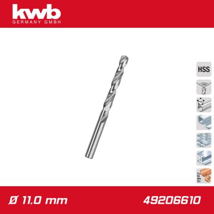 49206610 | Csigafúró 11,0 mm HSS-G DIN 338 Silver Star - KWB