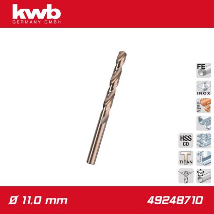 49248710 | Csigafúró 11,0 mm HSS-G Co5 DIN 338 Profi 5% Cobalt - KWB
