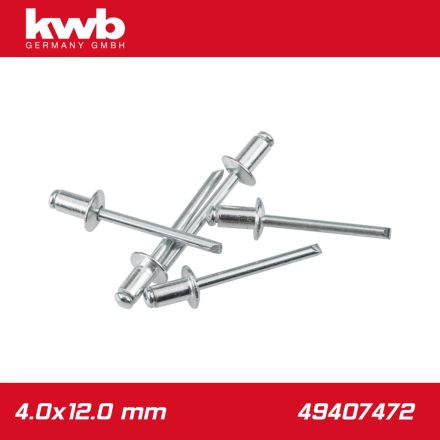 49407472 | Popszegecs, alu-horganyzott DIN 7337 4.0x12.0 mm 50 db-os - KWB