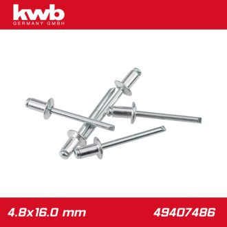   49407486 | Popszegecs, alu-horganyzott DIN 7337 4.8x16.0 mm 50 db-os - KWB
