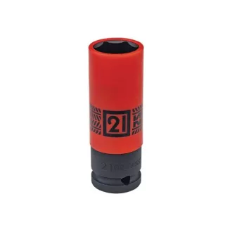   Gépi hosszú dugókulcs vékonyfalú műanyagbevonatú 1/2˝ 21mm 494521M