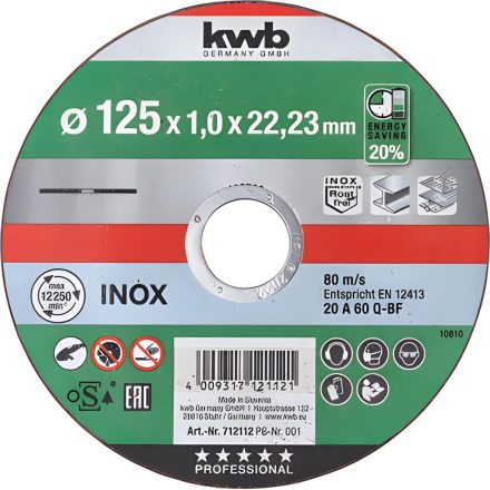 49712112 | Vágókorong 125 x 1.0 x 22,23 mm - AKKU-TOP Energy Saving - KWB