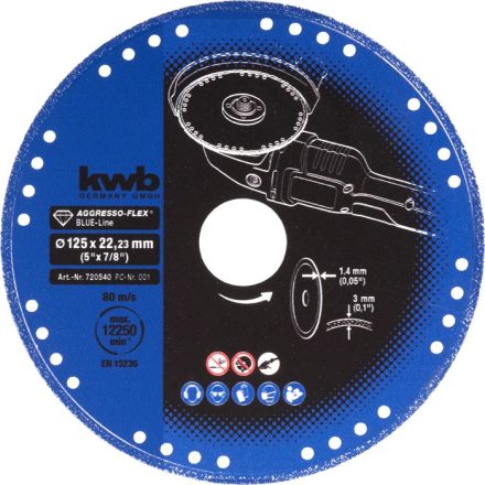 49720540 | Vágókorong 125 x 1.2 x 3,0 x 22,23 mm  Gyémánttárcsa - KWB
