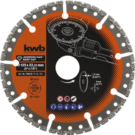 49789540 | Vágókorong 125 mm Gyémánttárcsa, univerzális - KWB