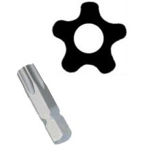 1/4" Ötágú Lyukas Torx rövid