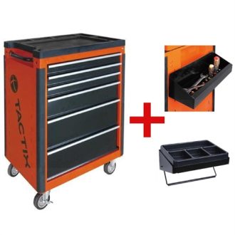   Tactix szerszámkocsi 6 fiókos 66x48x93 cm (üres) oldaltálcákkal