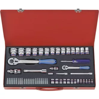   58 részes 1/4" + 1/2"-os dugókulcskészlet 7558MR