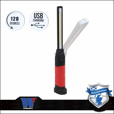 793-WW | Szerelőlámpa LED COB ledes 6 mm vékony, 6W-os akkus USB + mágnes