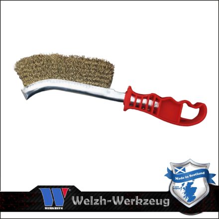 831-1-WW | Drótkefe Féknyereg tisztító kefe - sárgaréz bevonattal 260 mm Welzh