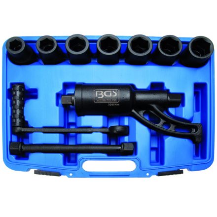 9-1230 | Nyomatéksokszorozó készletben 3200 Nm + 7 db 1" dugókulcs BGS