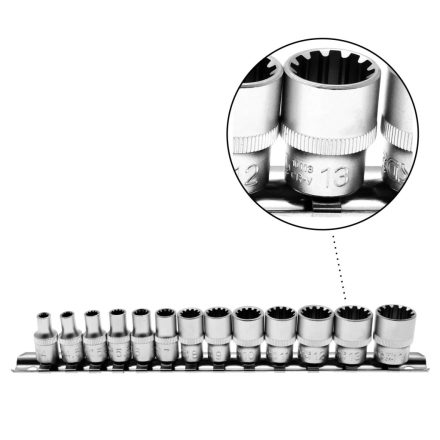 9-2150 | Dugókulcs - crowafej készlet 1/4" Gear Lock - Alldrive 13 db-os 4-14 mm