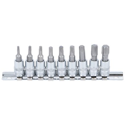 9-2164 | Rátűzőkulcs - crowa+bit készlet 1/4" torx T10-T50 9 db-os BGS