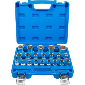   9-2267 | Dugókulcs - crowafej készlet 1/2" 12 szögű rövid  8-36 mm 21 db-os - BGS