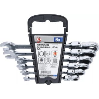   9-30004 | Csillag-villás racsnis-csuklós készlet 6 db-os 8-19 mm -BGS