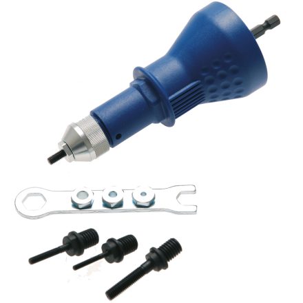 9-407 | Szegecsanyahúzó adapter fúrógéphez-behajtóhoz M3-M4-M5-M6 - BGS