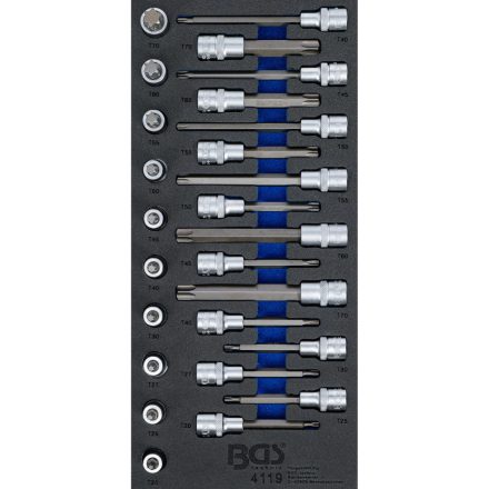 9-4119 | Tálcás BGS Bit torx készlet  26 db-os 1/3 - EVA tálcás