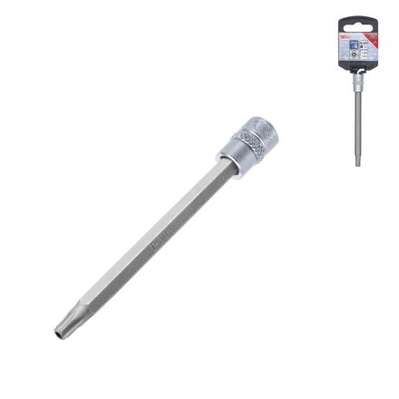 9-4203 | Rátűzőkulcs - crowa+bit 1/4" torx, furatos TPX30 x 100 mm BGS