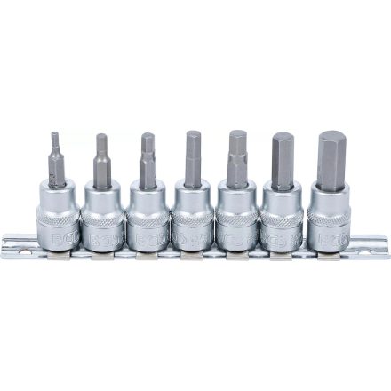 9-5107 | Rátűzőkulcs - crowa+bit készlet 3/8" Imbusz 7 db-os 3-10 mm - BGS