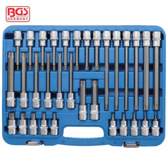   9-5182 | Rátűzőkulcs - crowa+bit készlet Torx készlet 1/2" 32 db-os - BGS