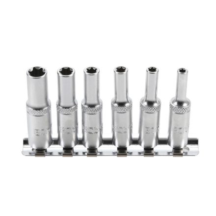 9-6403 | Dugókulcs - crowafej készlet 1/4" belső E-torx E4-E10 hosszú 6 db-os BGS