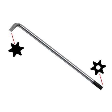 9-794-T15 | Torxkulcs "L" alakú extra hosszú T15 torx-lyukas torx - BGS