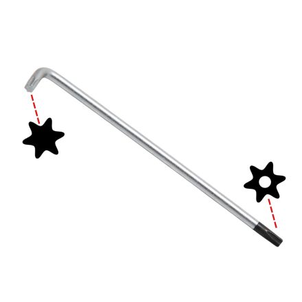 9-794-T20 | Torxkulcs "L" alakú extra hosszú T20 torx-lyukas torx - BGS