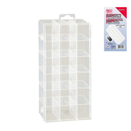 9-8100 | Szortimenter, műanyag kis tárolódoboz 18 rekeszes 210x110x30 mm - BGS