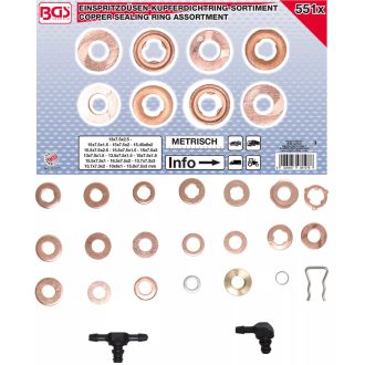   9-8107 | Porlasztó (injektor) réztömítés "tűzkarika" alátét készlet 551 db - BGS