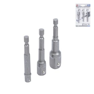   9-8204 | Adapter készlet fúrógéphez - csavarbehajtóhoz 1/4"-3/8"-1/2" - BGS